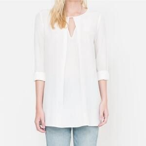 QUINN 100% Silk 'Walt' Keyhole Pleated Tunic. M